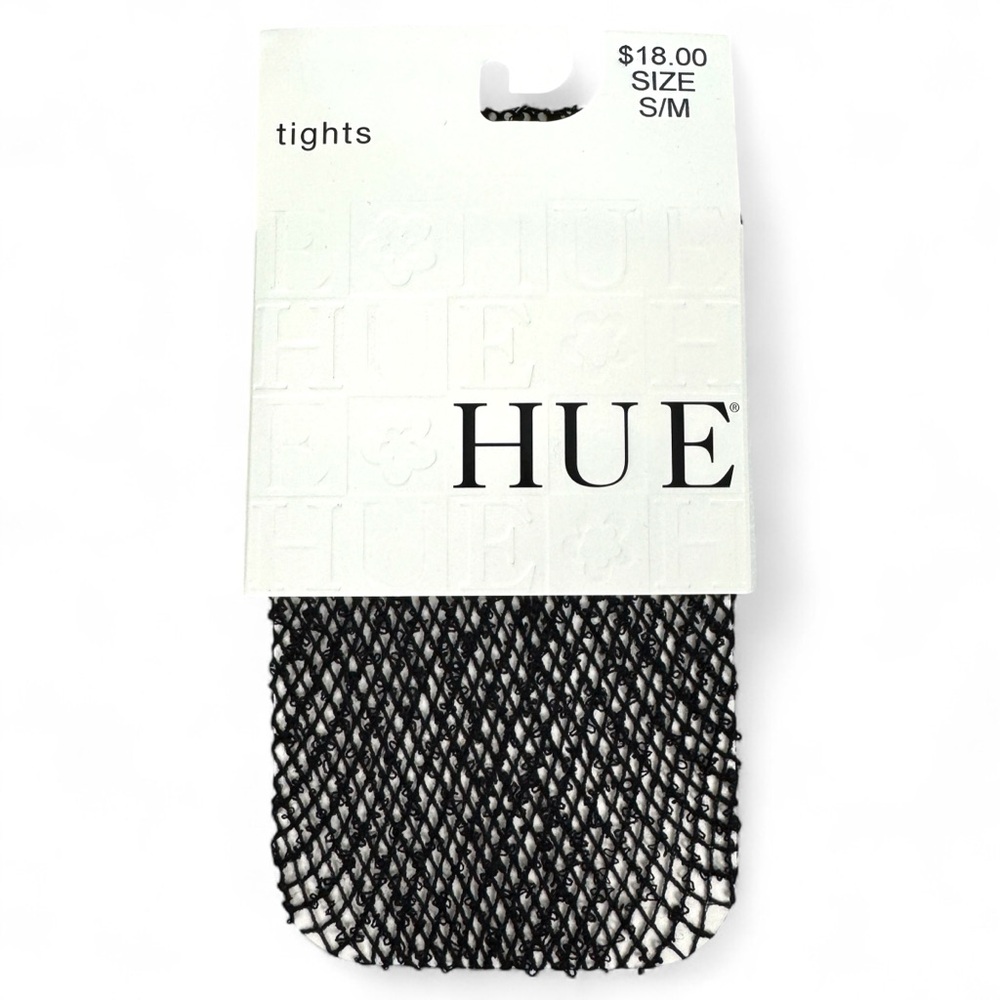 HUE Womens Black Wool Boucle Fishnet Tights Size S/M